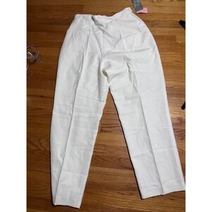 Vtg 90s Tan Jay  White Pleated Dress Pants High Waist Elastic Back Size 16 NWT